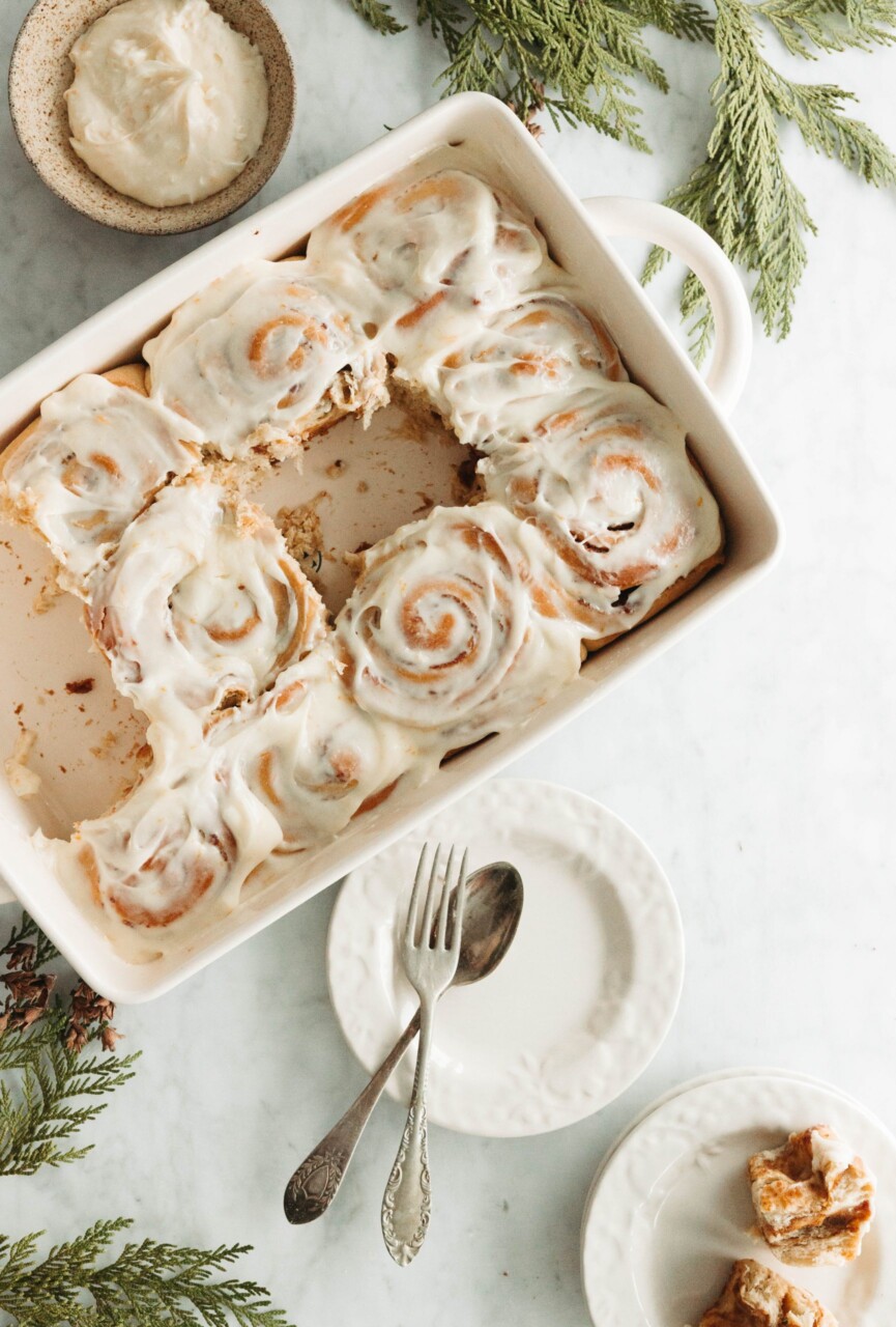 spiced orange date paste cinnamon rolls