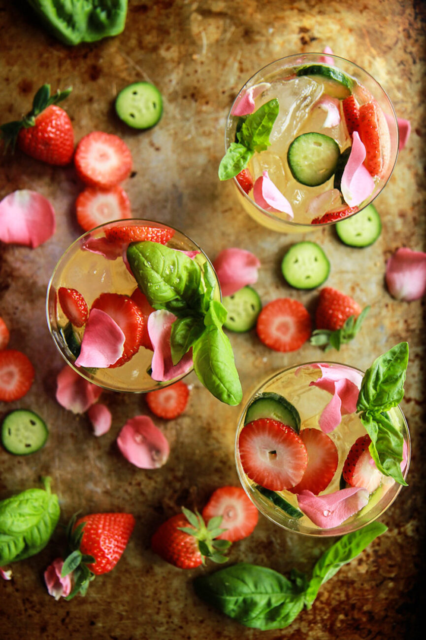 Strawberry Basil Cucumber Rosé Sangria