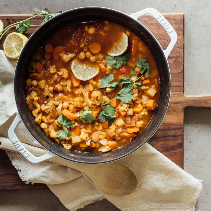 one pot moroccan vegetarian stew recipe, easy healthy dinner